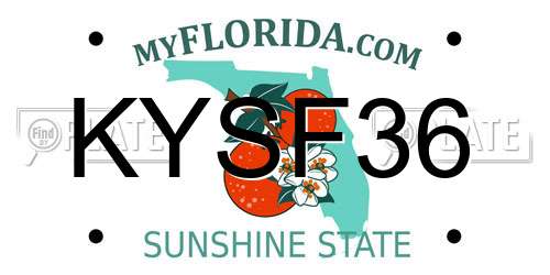 KYSF36 Florida License Plate