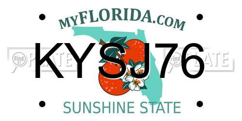 KYSJ76 Florida License Plate