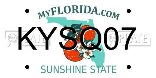 KYSQ07 Florida License Plate