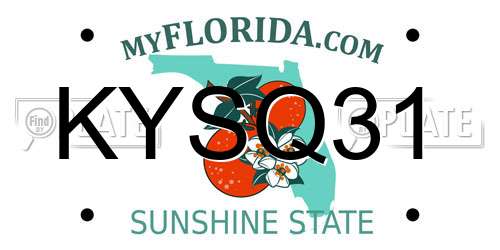KYSQ31 Florida License Plate