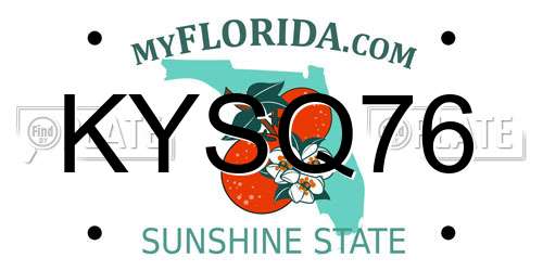 KYSQ76 Florida License Plate
