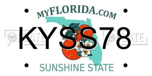 KYSS78 Florida License Plate