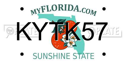 KYTK57 Florida License Plate