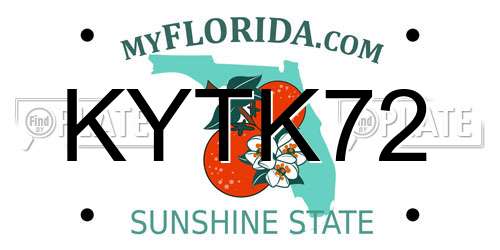 KYTK72 Florida License Plate