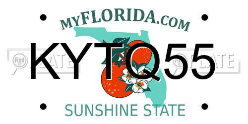 KYTQ55 Florida License Plate
