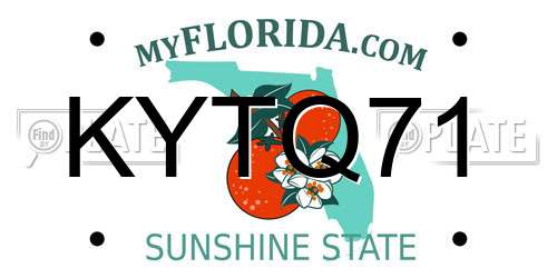 KYTQ71 Florida License Plate