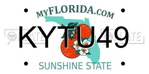 KYTU49 Florida License Plate