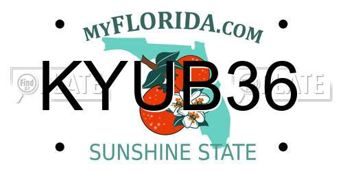 KYUB36 Florida License Plate