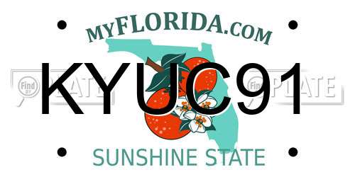 KYUC91 Florida License Plate