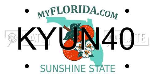 KYUN40 Florida License Plate