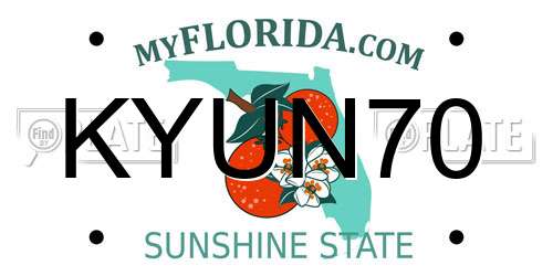 KYUN70 Florida License Plate