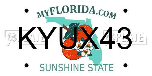 KYUX43 Florida License Plate