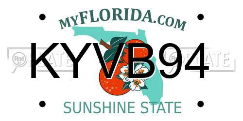 KYVB94 Florida License Plate