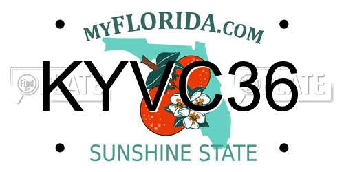 KYVC36 Florida License Plate