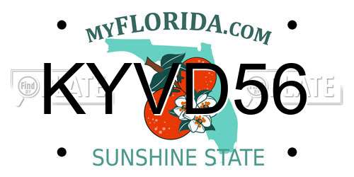 KYVD56 Florida License Plate