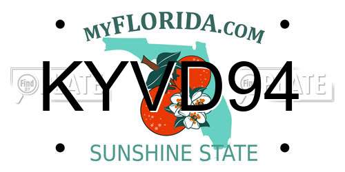 KYVD94 Florida License Plate