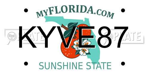 KYVE87 Florida License Plate