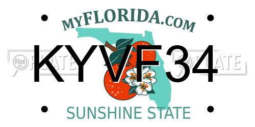 KYVF34 Florida License Plate