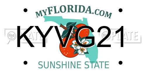 KYVG21 Florida License Plate