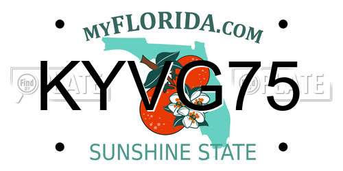 KYVG75 Florida License Plate