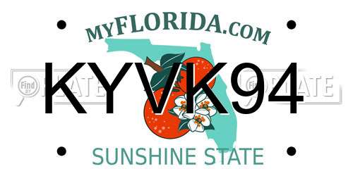 KYVK94 Florida License Plate