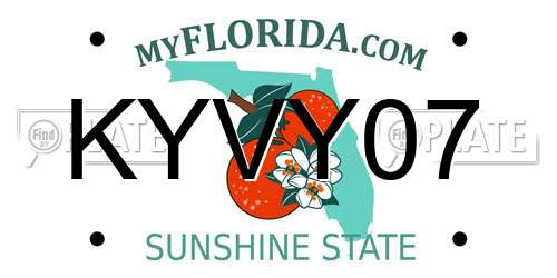 KYVY07 Florida License Plate