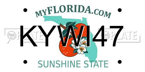 KYWI47 Florida License Plate