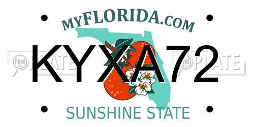 KYXA72 Florida License Plate