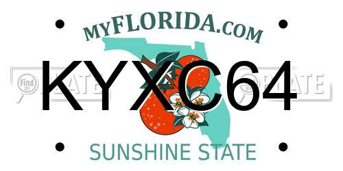 KYXC64 Florida License Plate