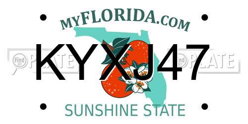 KYXJ47 Florida License Plate
