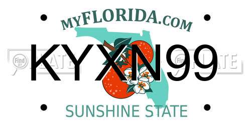 KYXN99 Florida License Plate