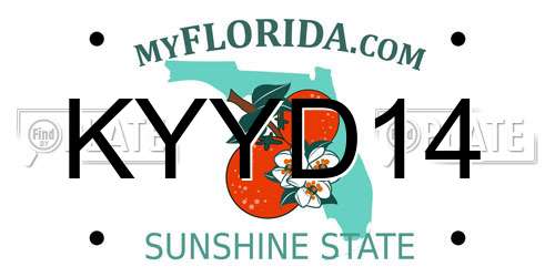 KYYD14 Florida License Plate