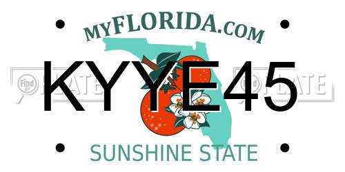 KYYE45 Florida License Plate