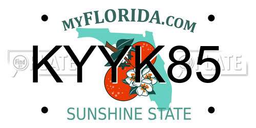 KYYK85 Florida License Plate