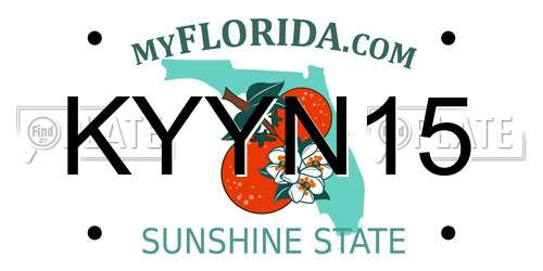 KYYN15 Florida License Plate