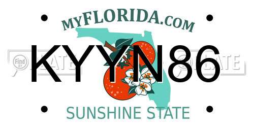 KYYN86 Florida License Plate