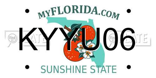 KYYU06 Florida License Plate