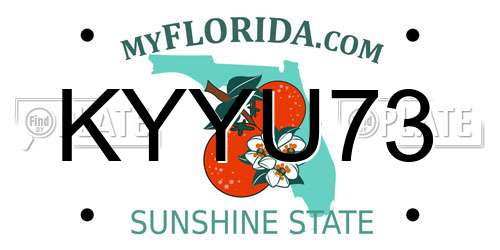 KYYU73 Florida License Plate