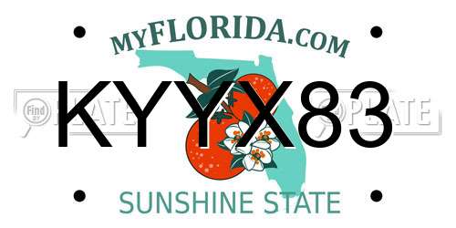 KYYX83 Florida License Plate