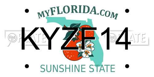 KYZF14 Florida License Plate