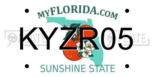 KYZR05 Florida License Plate