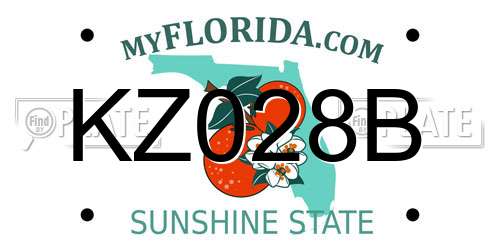 KZ028B Florida License Plate