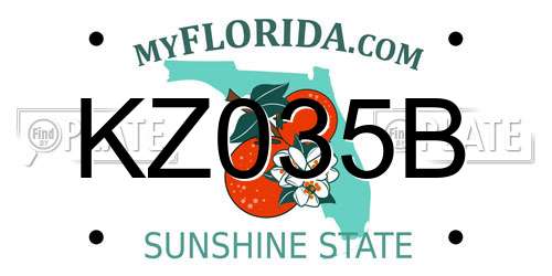 KZ035B Florida License Plate