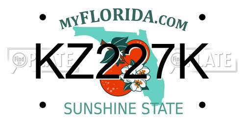 KZ227K Florida License Plate
