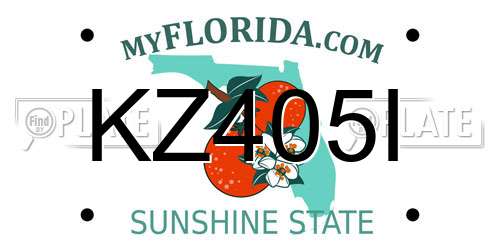 KZ405I Florida License Plate