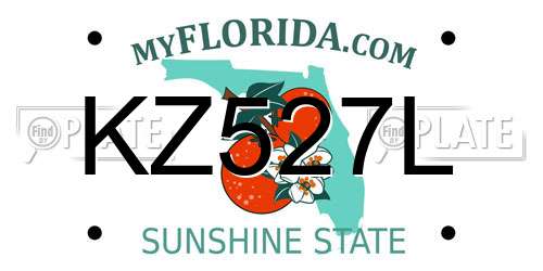 KZ527L Florida License Plate
