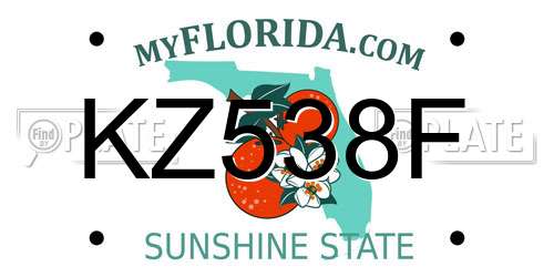KZ538F Florida License Plate
