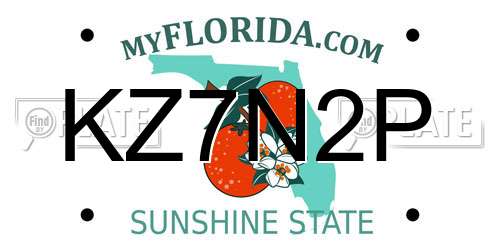 KZ7N2P Florida License Plate
