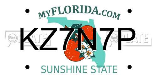 KZ7N7P Florida License Plate