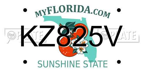 KZ825V Florida License Plate